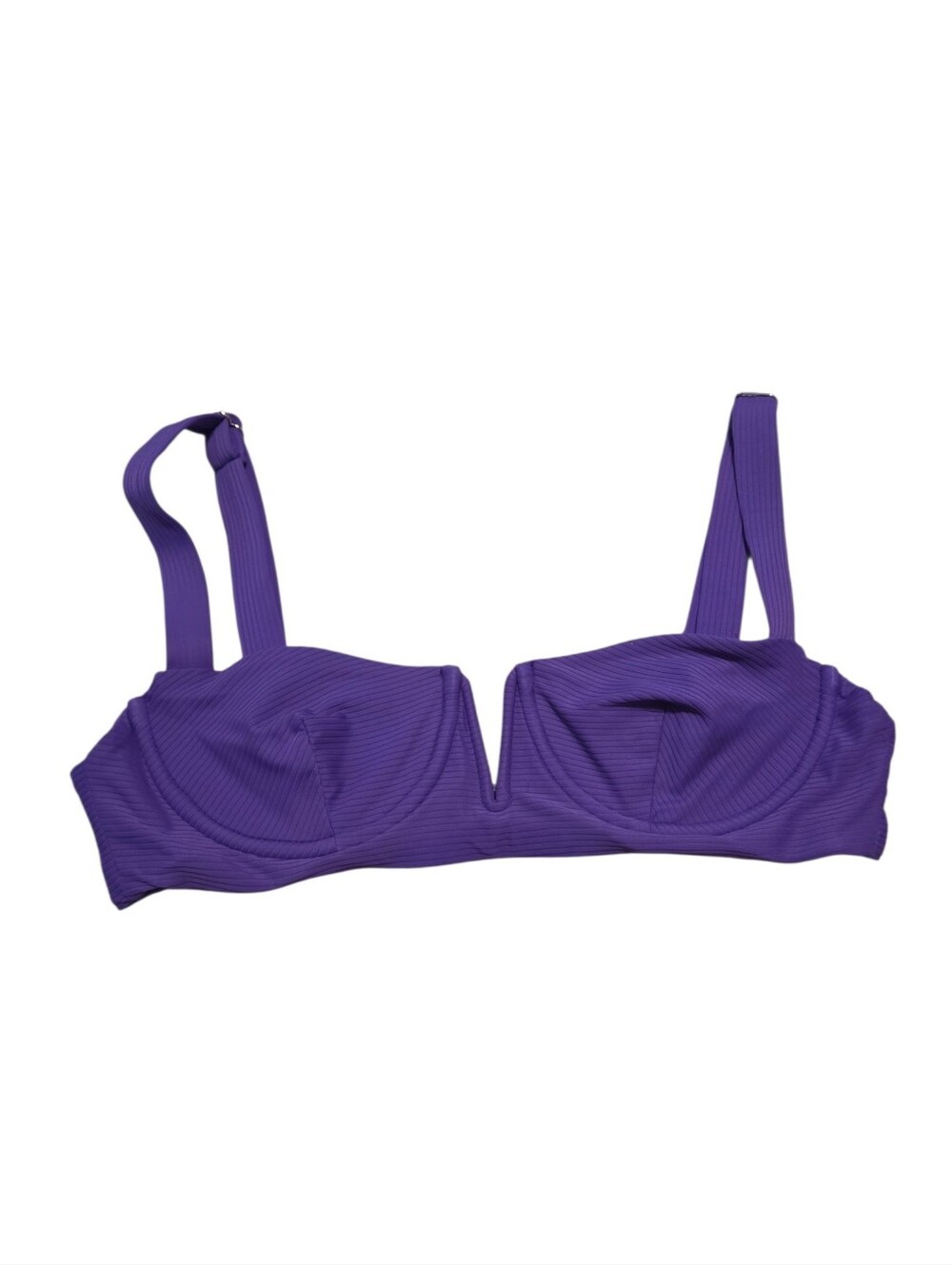 Oh Polly Purple Ribbed Bikini Top